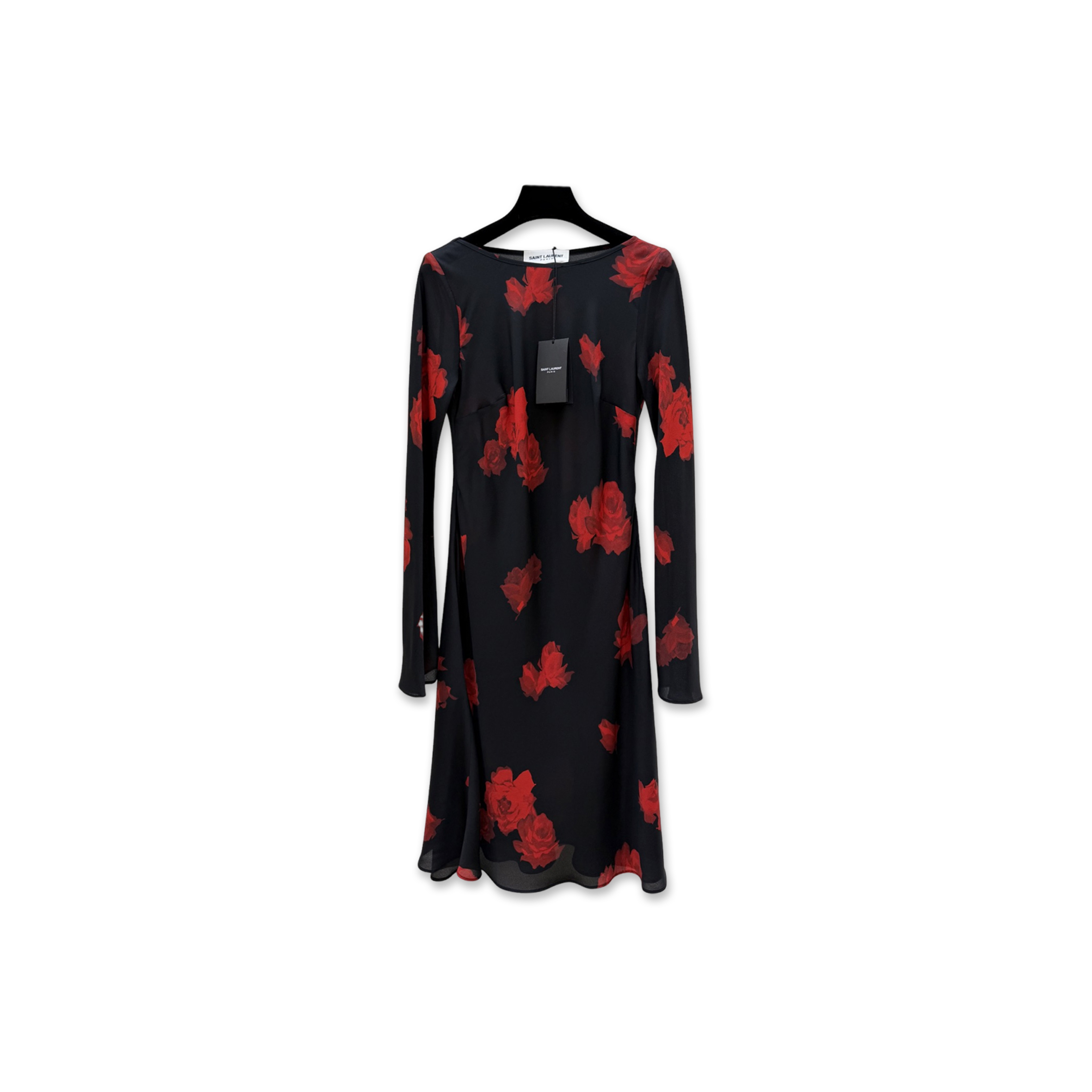 YSL LONG-SLEEVED SILK DRESS